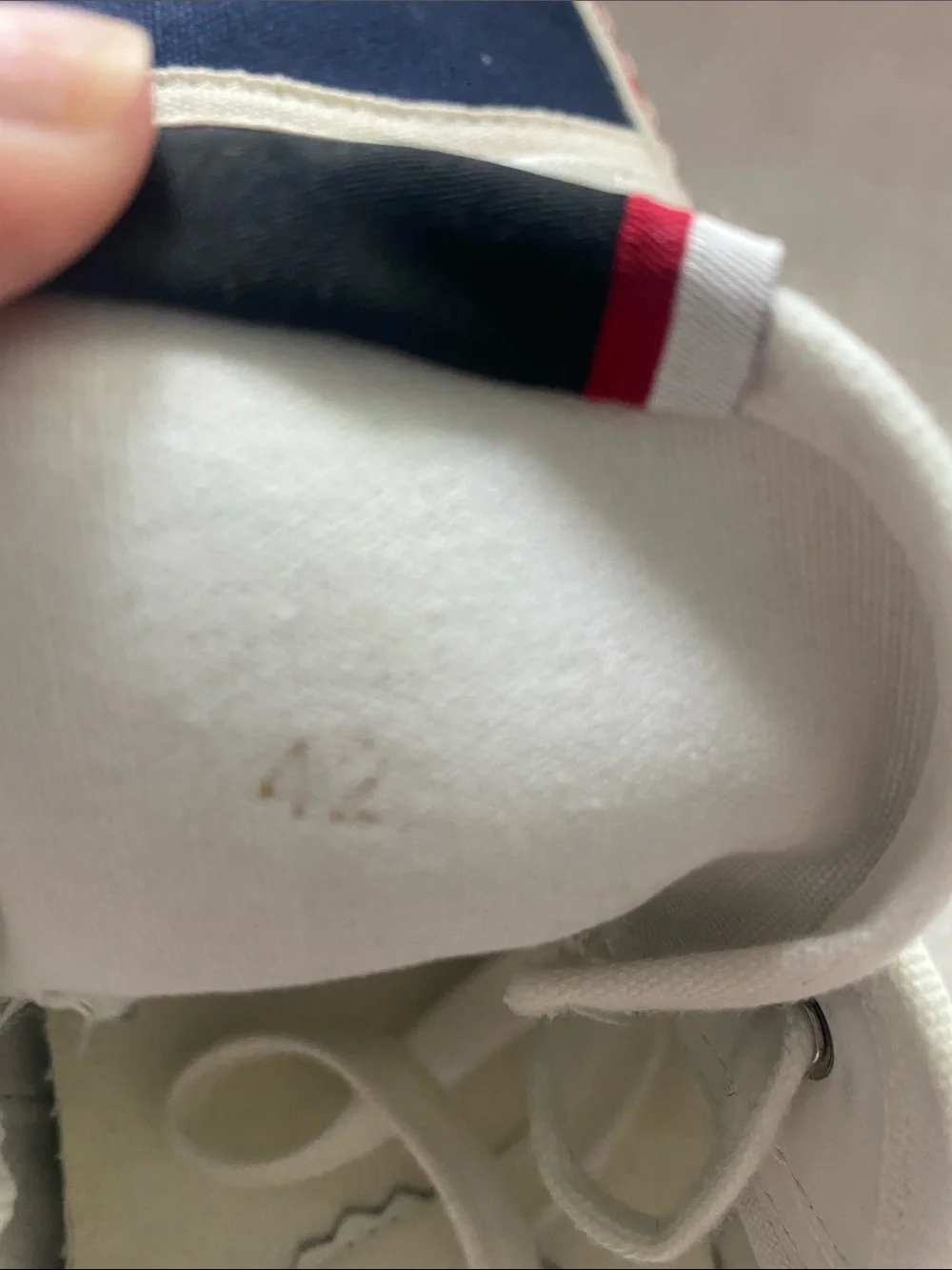 Christian Louboutin Men's Navy Canvas Sneakers with White Trim and Red Accent - Picture 9 of 11